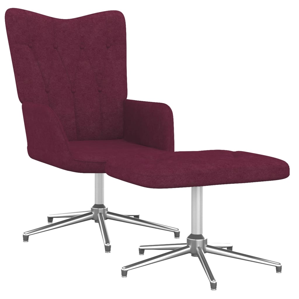 Relaxsessel mit Hocker Lila Stoff