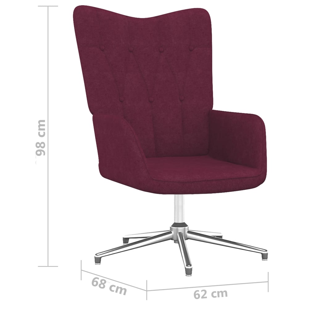 Relaxsessel mit Hocker Lila Stoff