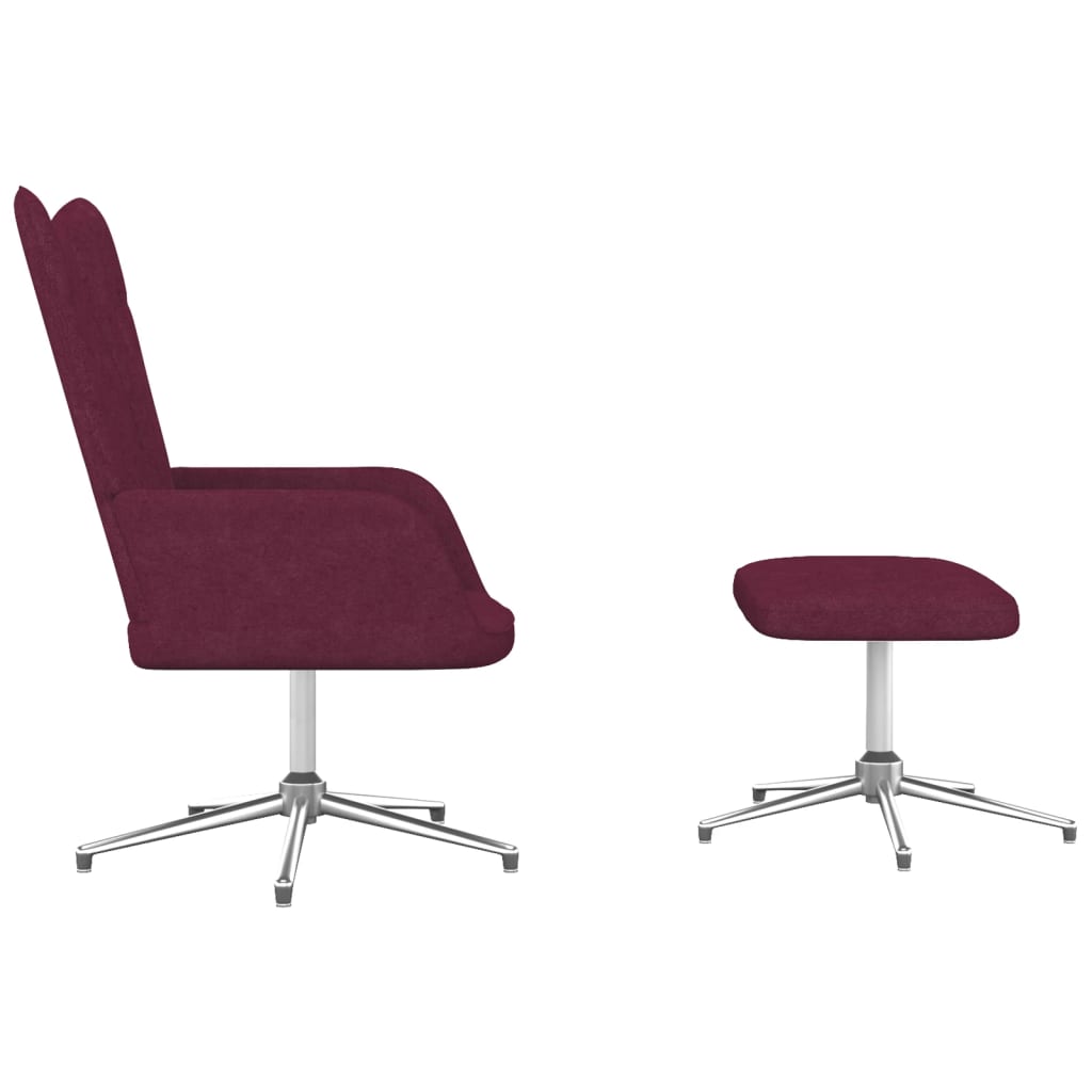 Relaxsessel mit Hocker Lila Stoff