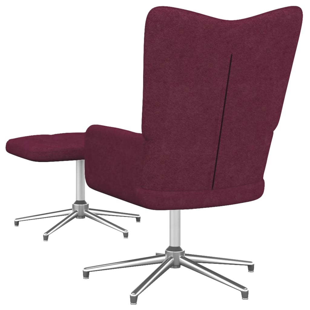 Relaxsessel mit Hocker Lila Stoff