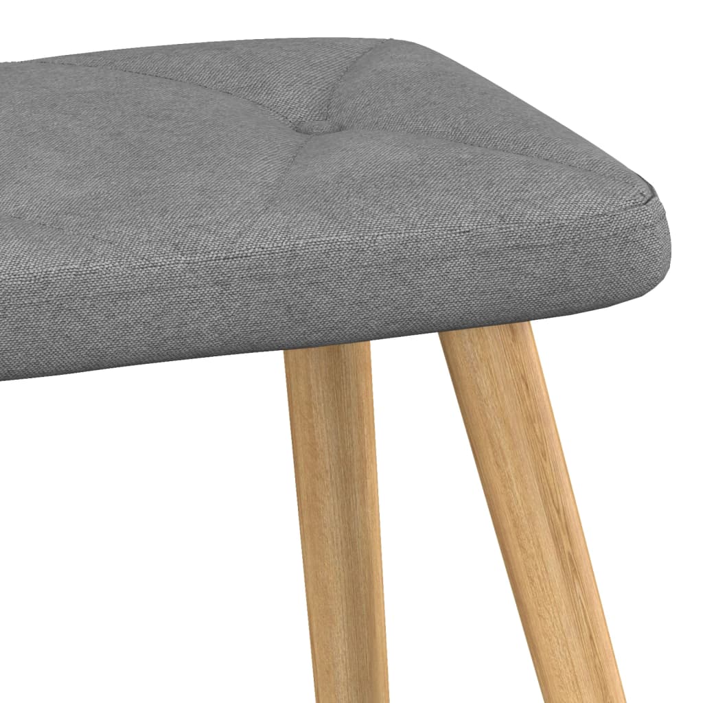 Schaukelstuhl mit Hocker Stoff Dunkelgrau