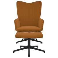 Thumbnail for Relaxsessel mit Hocker Braun Samt