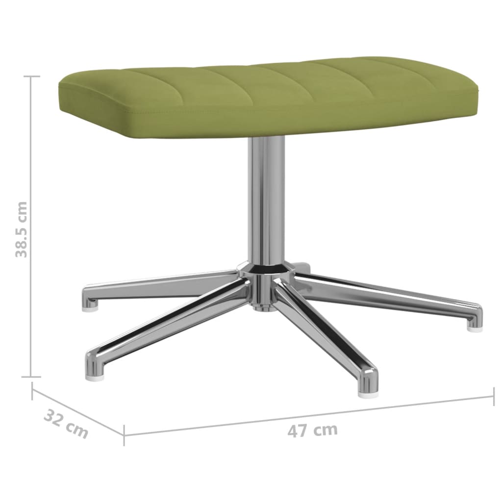 Relaxsessel mit Hocker Hellgrün Samt