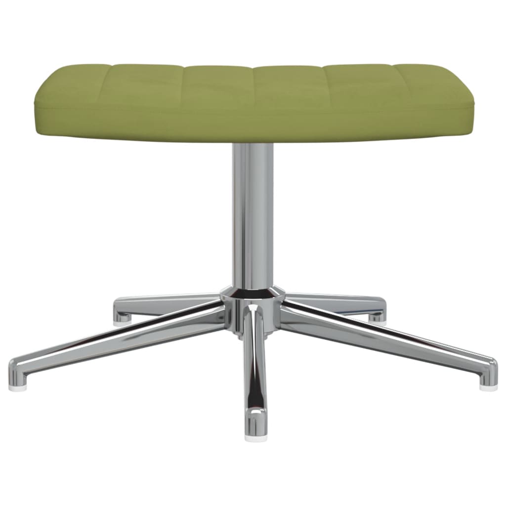 Relaxsessel mit Hocker Hellgrün Samt