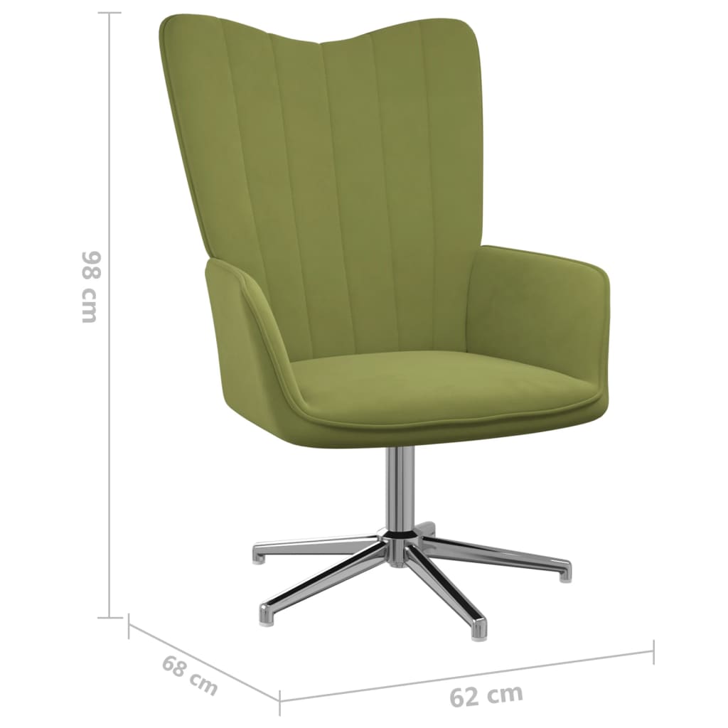 Relaxsessel mit Hocker Hellgrün Samt