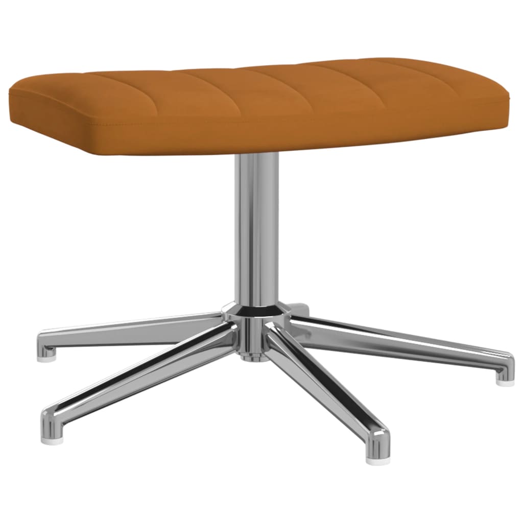 Relaxsessel mit Hocker Braun Samt