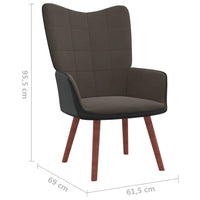 Thumbnail for Relaxsessel Dunkelgrau Samt und PVC