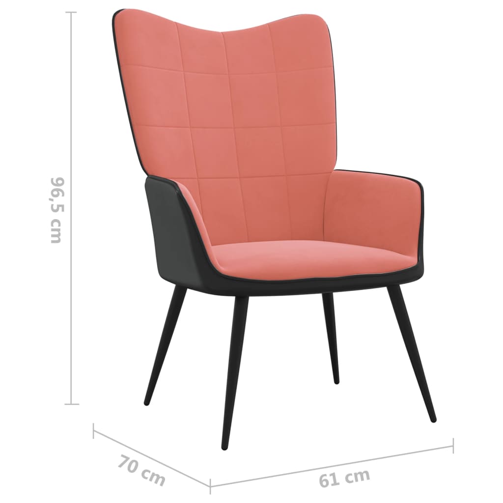 Relaxsessel Rosa Samt und PVC