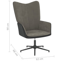 Thumbnail for Relaxsessel Dunkelgrau Samt und PVC