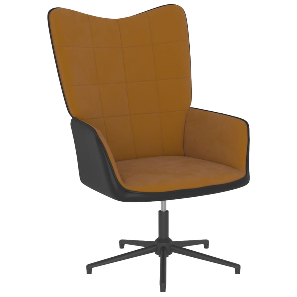 Relaxsessel Braun Samt und PVC