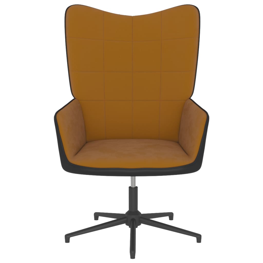 Relaxsessel Braun Samt und PVC