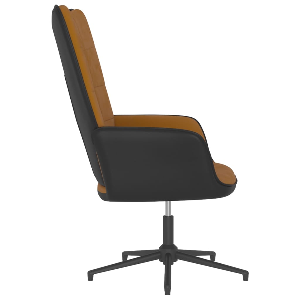 Relaxsessel Braun Samt und PVC