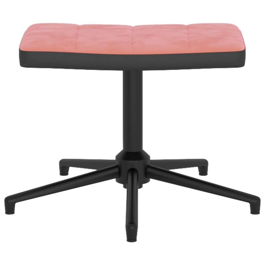 Relaxsessel mit Hocker Rosa Samt und PVC