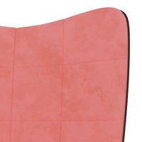 Thumbnail for Relaxsessel mit Hocker Rosa Samt und PVC