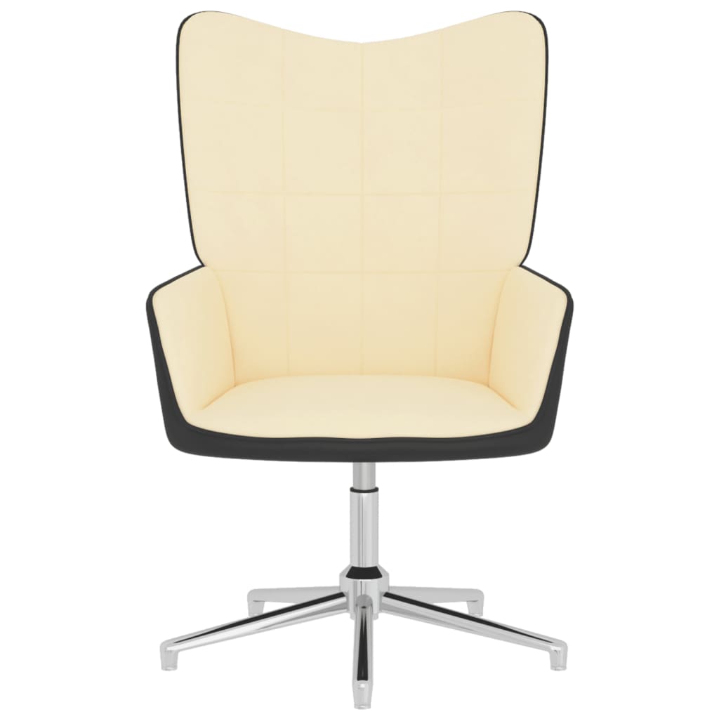 Relaxsessel Cremeweiß Samt und PVC