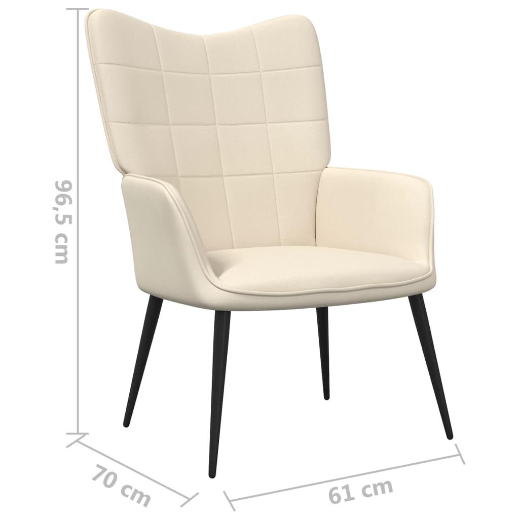 Relaxsessel mit Hocker Creme Stoff