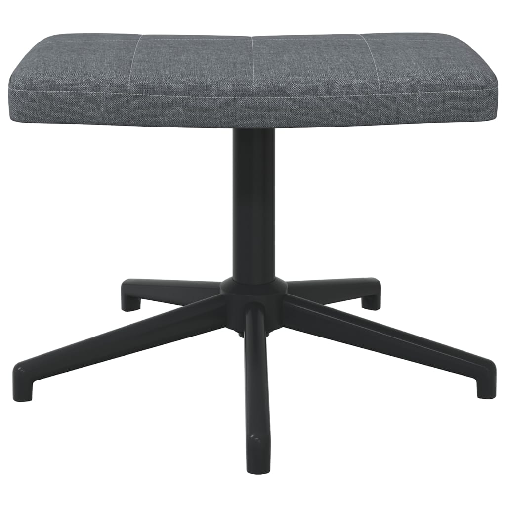 Relaxsessel mit Hocker Dunkelgrau Stoff