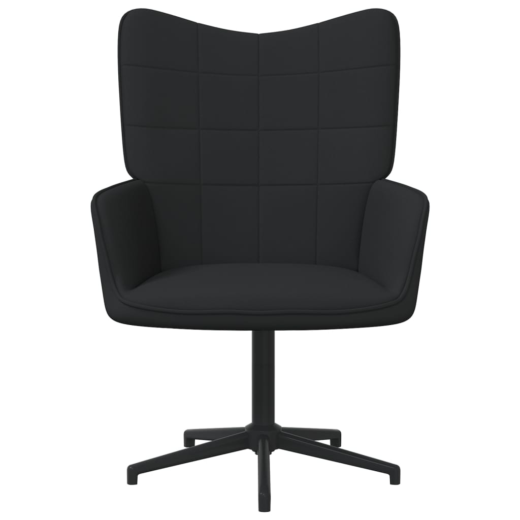 Relaxsessel mit Hocker Schwarz Stoff