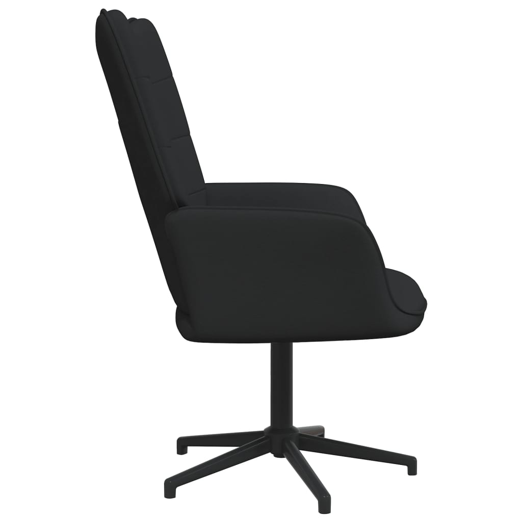 Relaxsessel mit Hocker Schwarz Stoff
