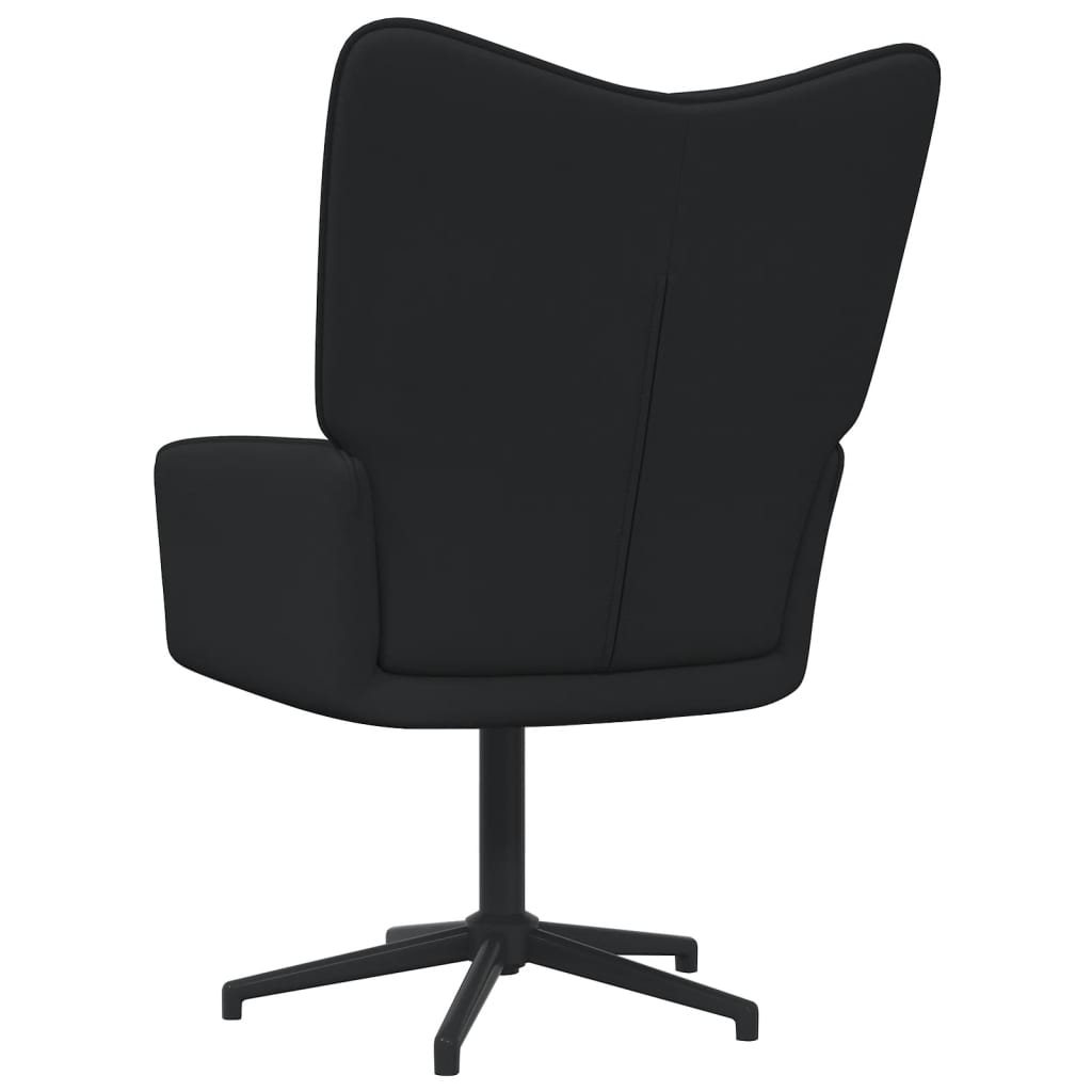 Relaxsessel mit Hocker Schwarz Stoff