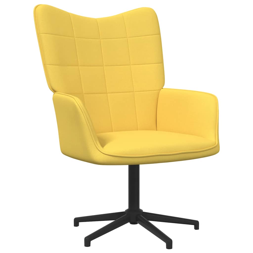 Relaxsessel mit Hocker Senfgelb Stoff