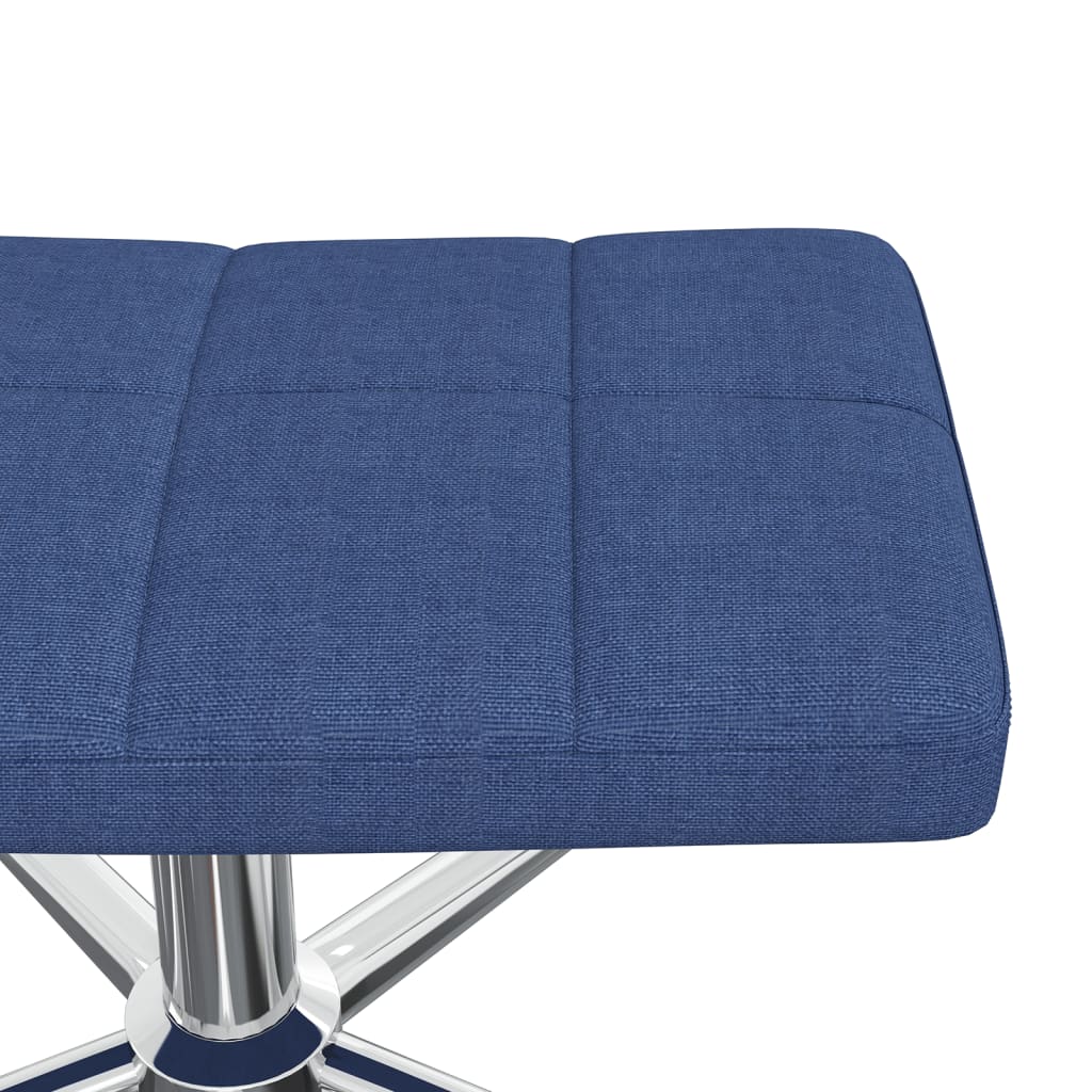 Relaxsessel mit Hocker Blau Stoff