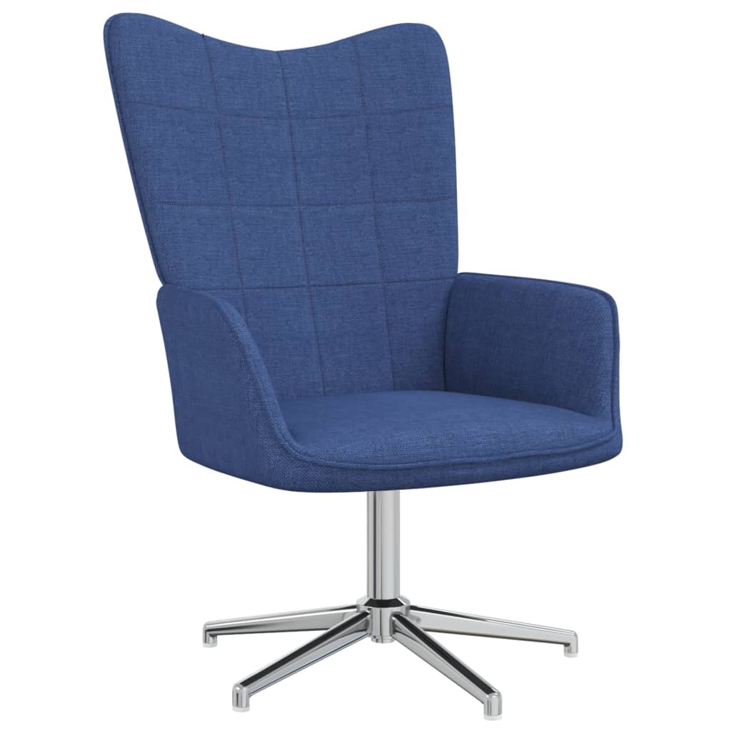 Relaxsessel mit Hocker Blau Stoff