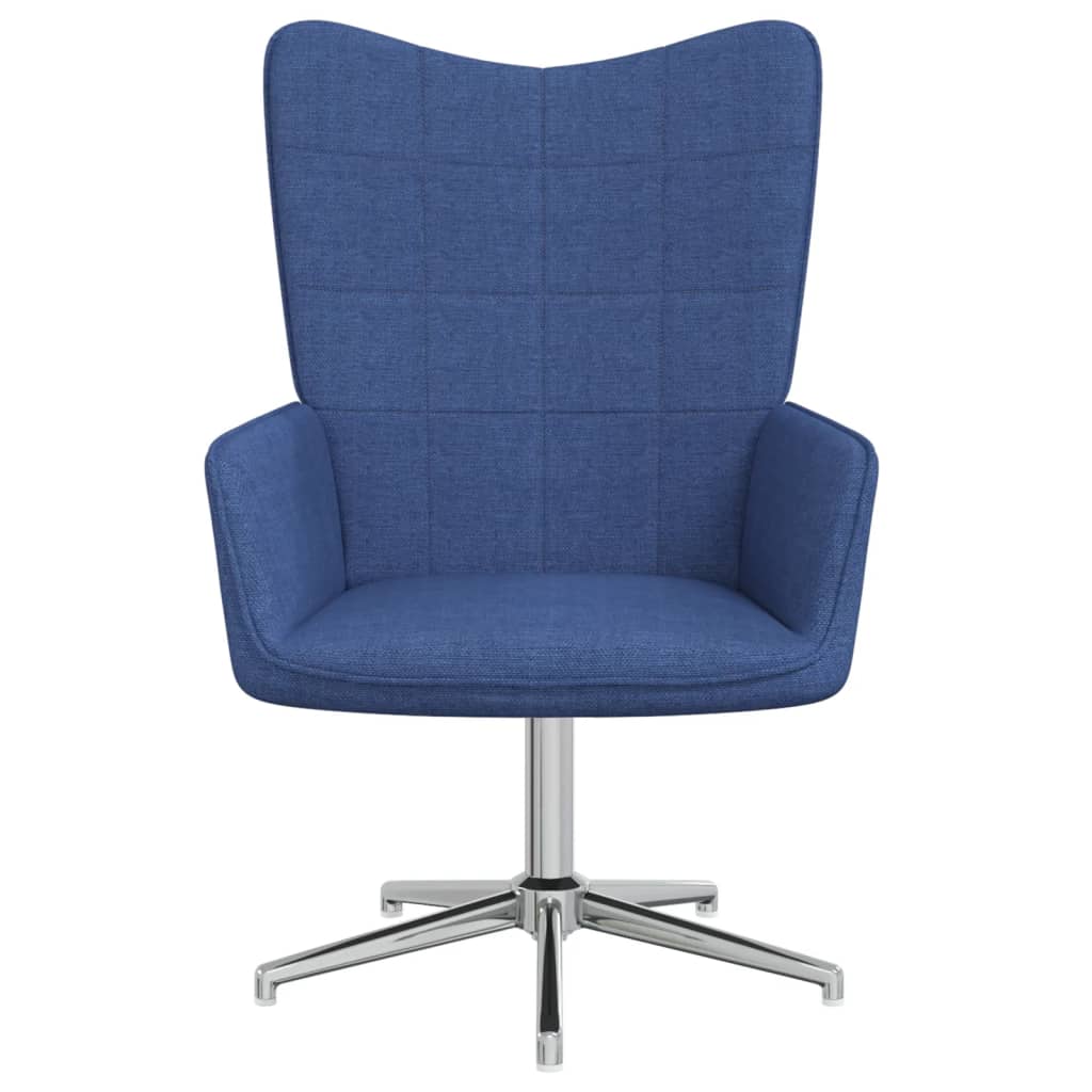 Relaxsessel mit Hocker Blau Stoff