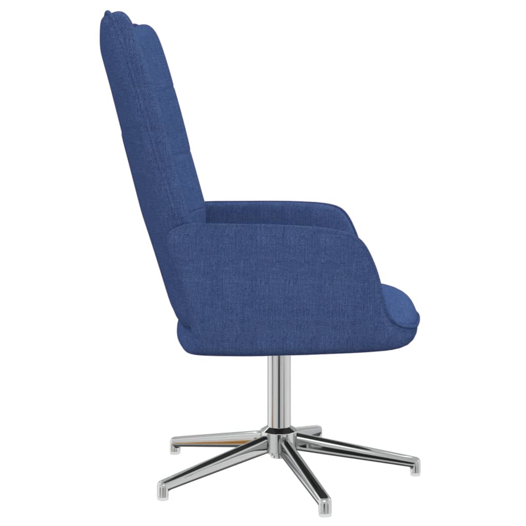 Relaxsessel mit Hocker Blau Stoff