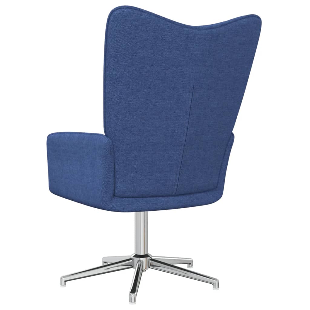 Relaxsessel mit Hocker Blau Stoff