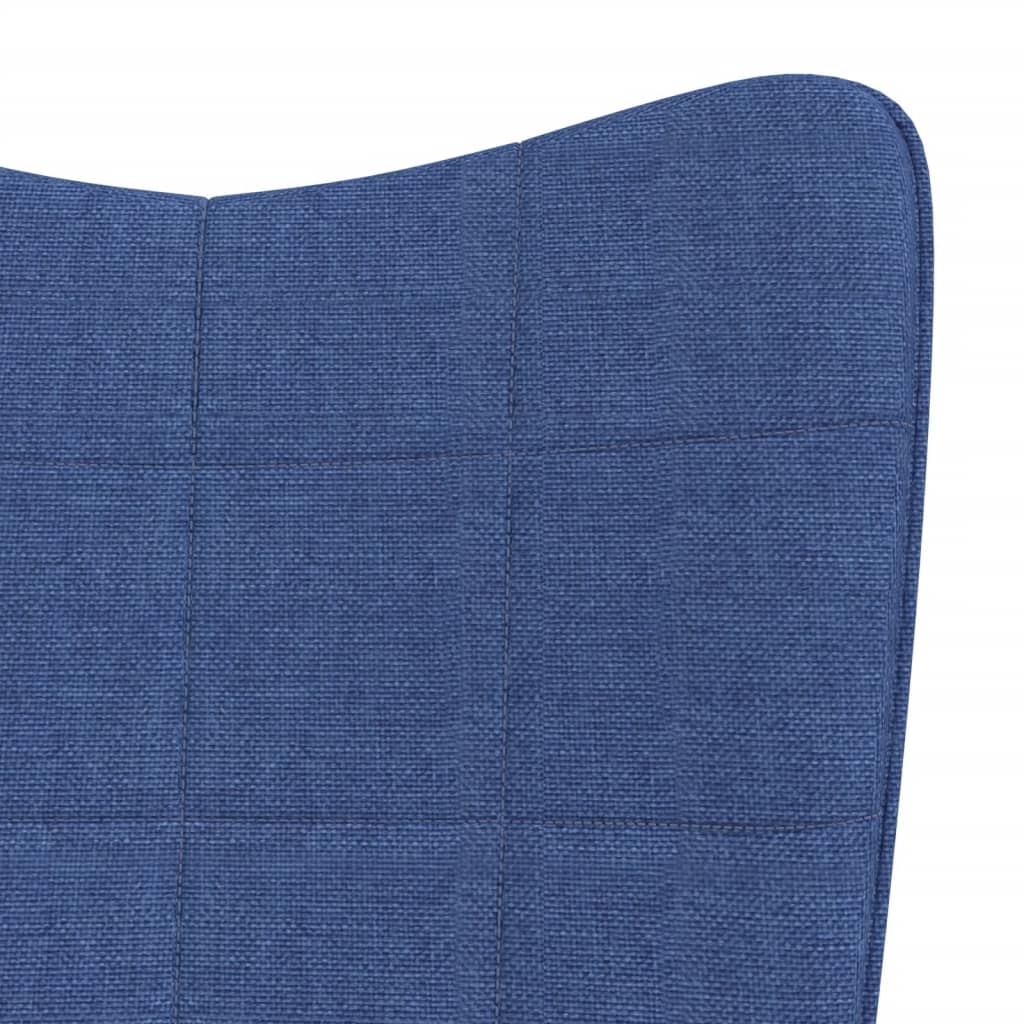 Relaxsessel mit Hocker Blau Stoff