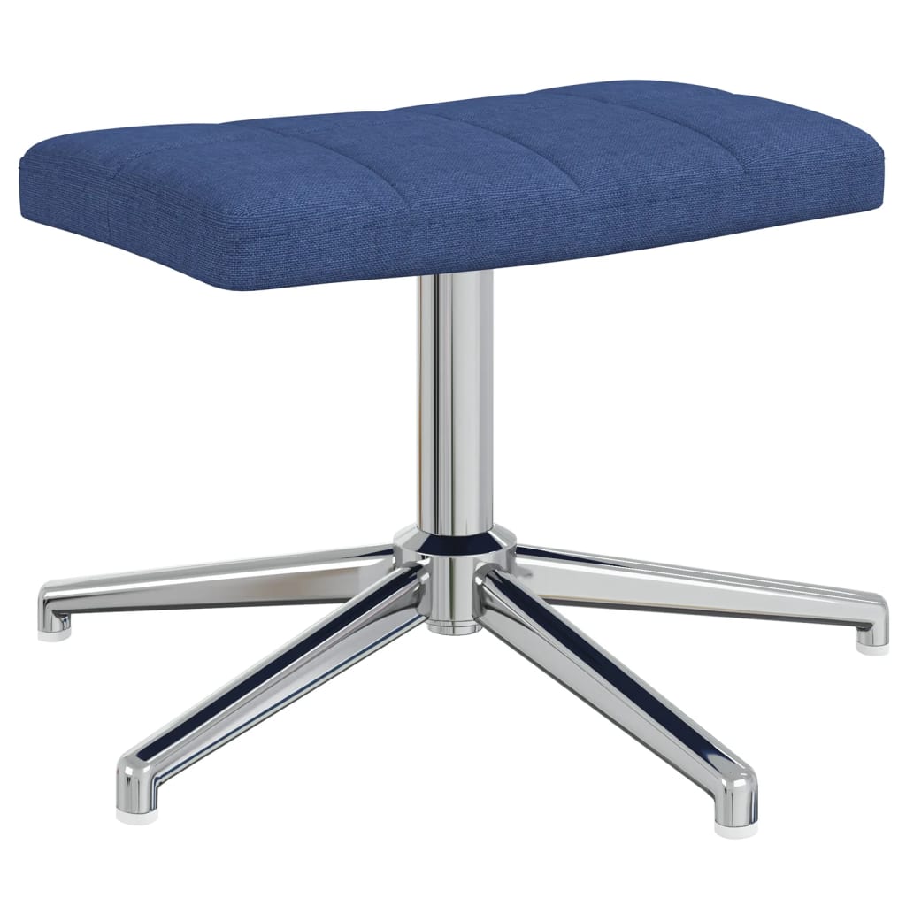 Relaxsessel mit Hocker Blau Stoff