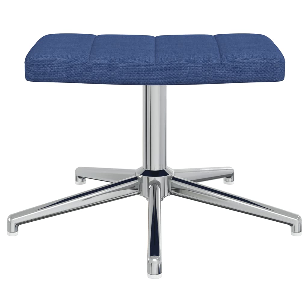 Relaxsessel mit Hocker Blau Stoff