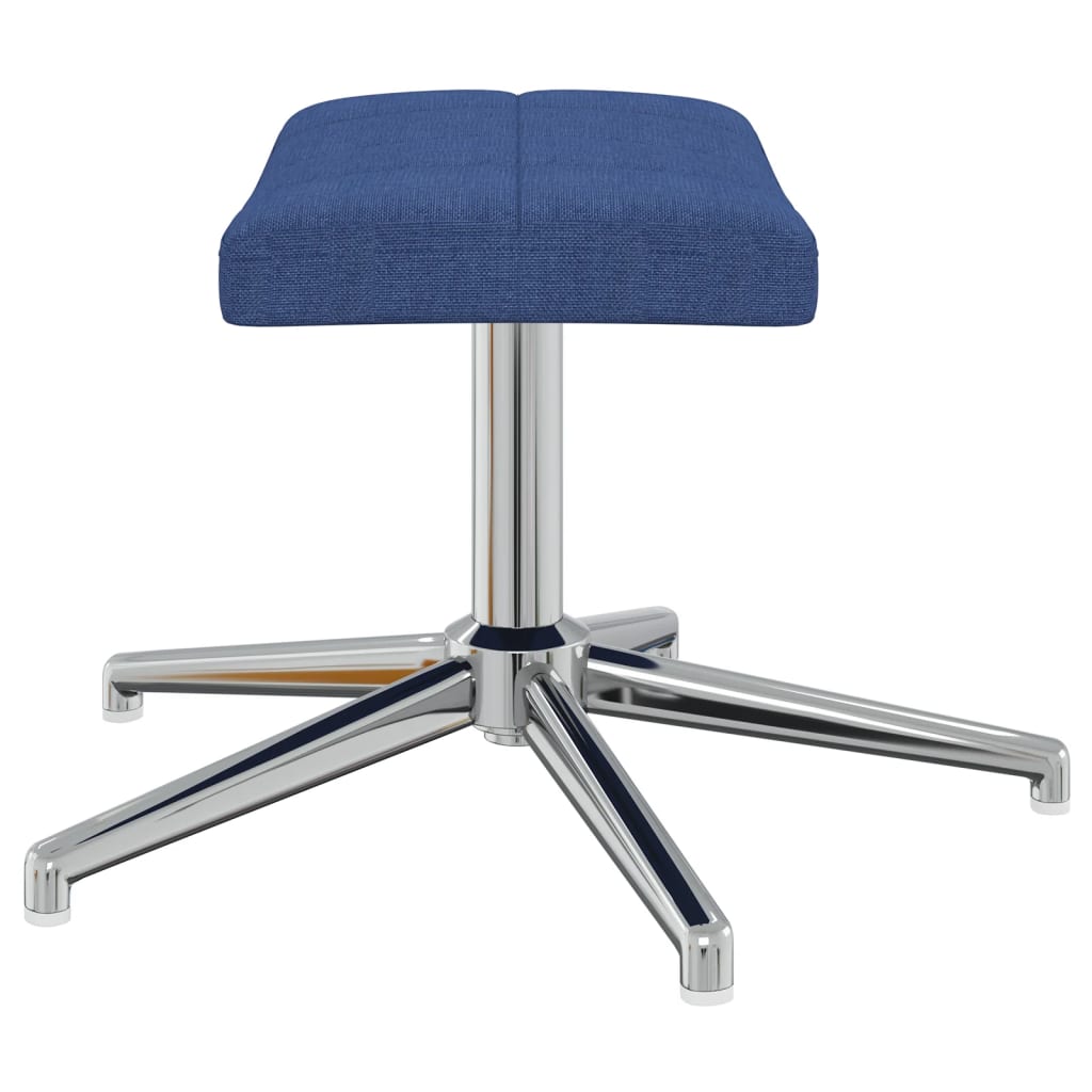 Relaxsessel mit Hocker Blau Stoff
