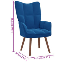 Thumbnail for Relaxsessel Blau Samt