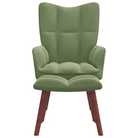 Thumbnail for Relaxsessel mit Hocker Hellgrün Samt