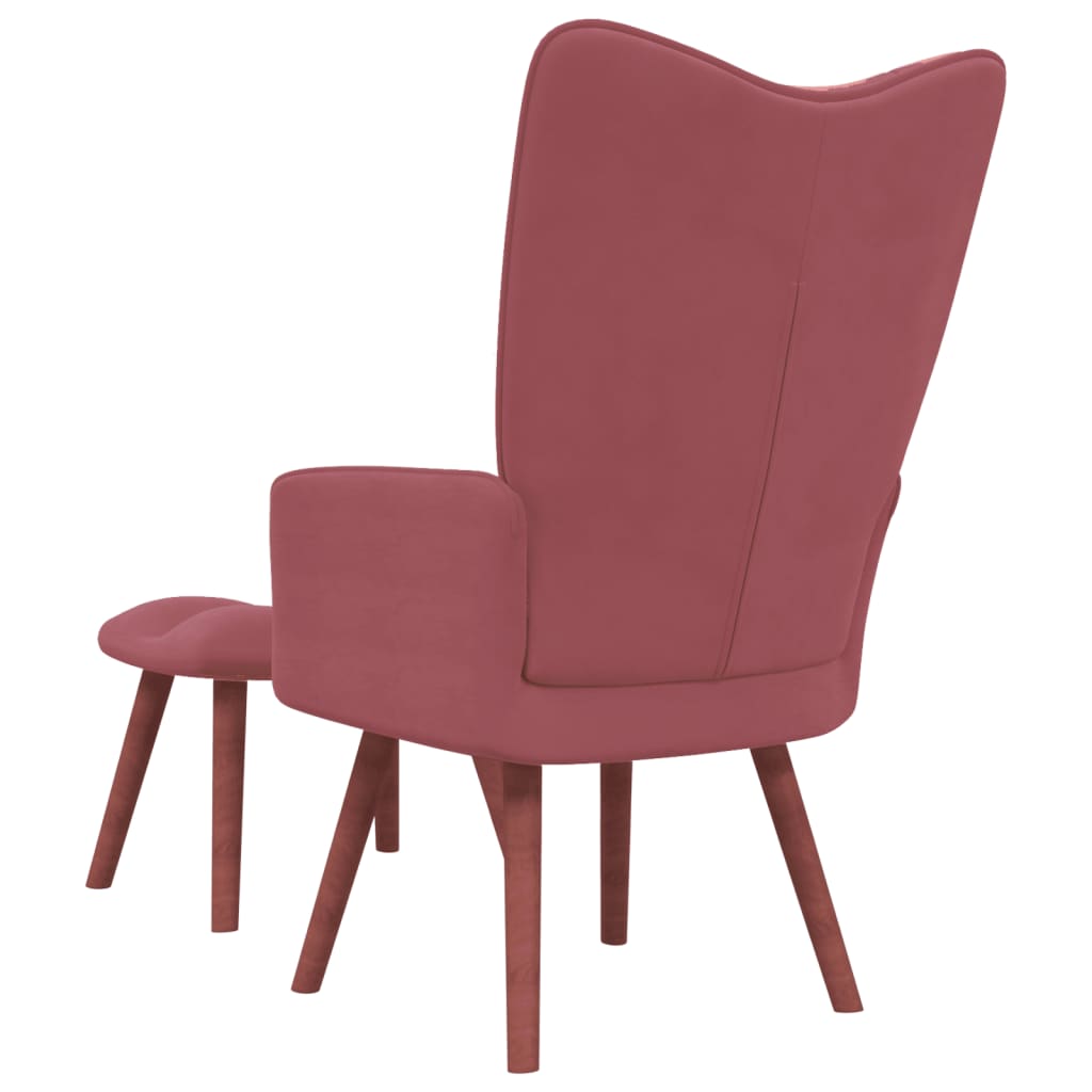 Relaxsessel mit Hocker Rosa Samt