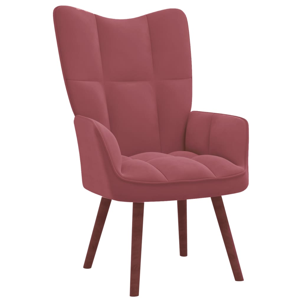 Relaxsessel mit Hocker Rosa Samt