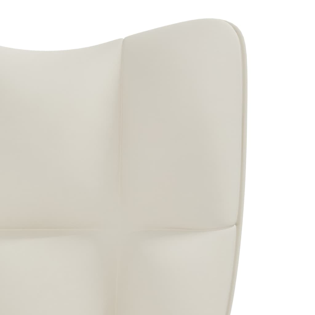 Relaxsessel mit Hocker Cremeweiß Samt