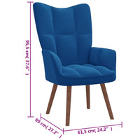 Thumbnail for Relaxsessel mit Hocker Blau Samt