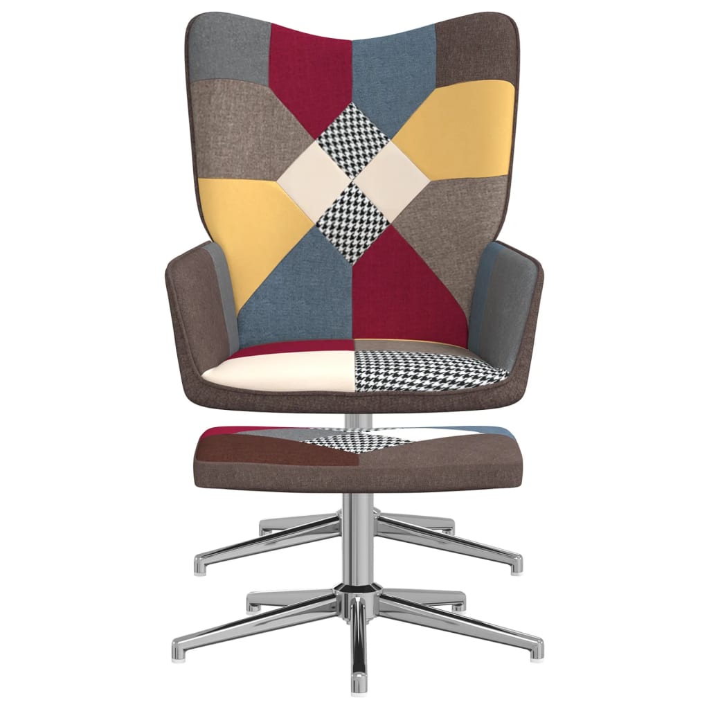 Relaxsessel mit Hocker Patchwork Stoff