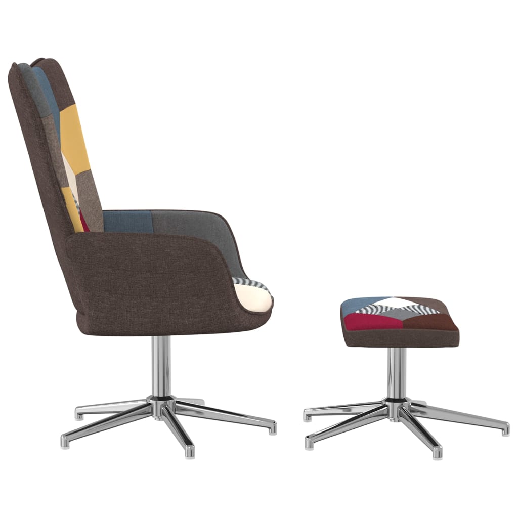 Relaxsessel mit Hocker Patchwork Stoff