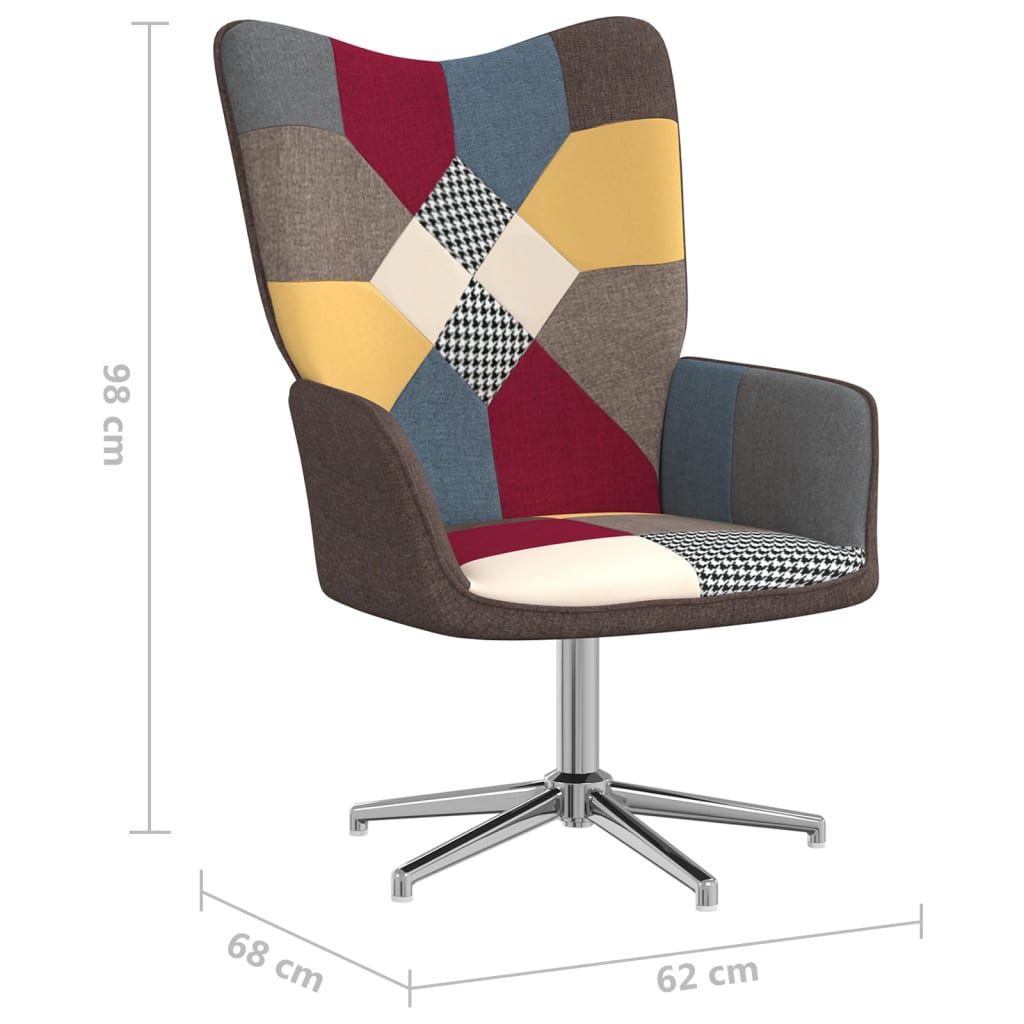Relaxsessel mit Hocker Patchwork Stoff