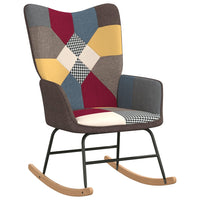 Thumbnail for Schaukelstuhl mit Hocker Patchwork Stoff