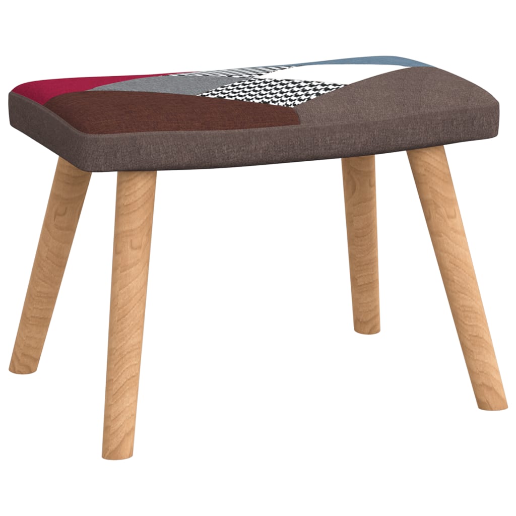 Schaukelstuhl mit Hocker Patchwork Stoff
