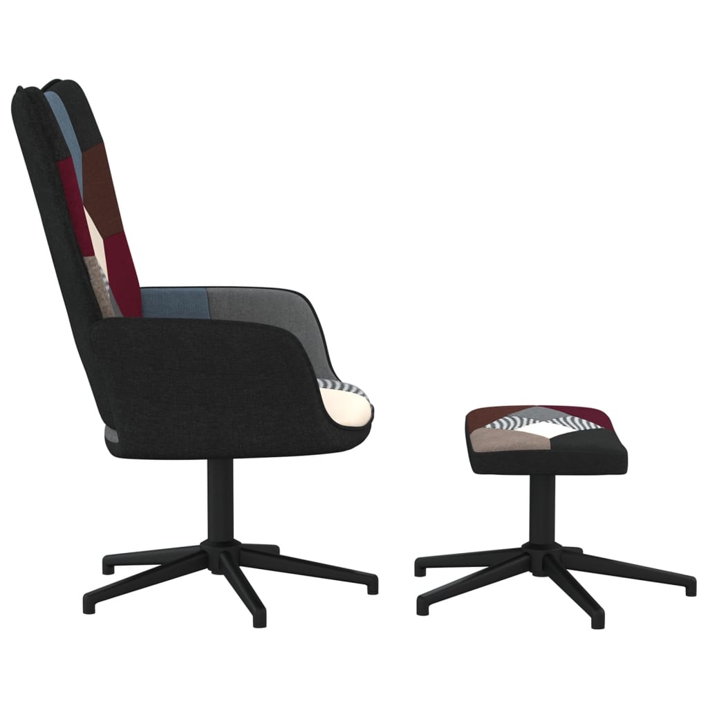 Relaxsessel mit Hocker Patchwork Stoff