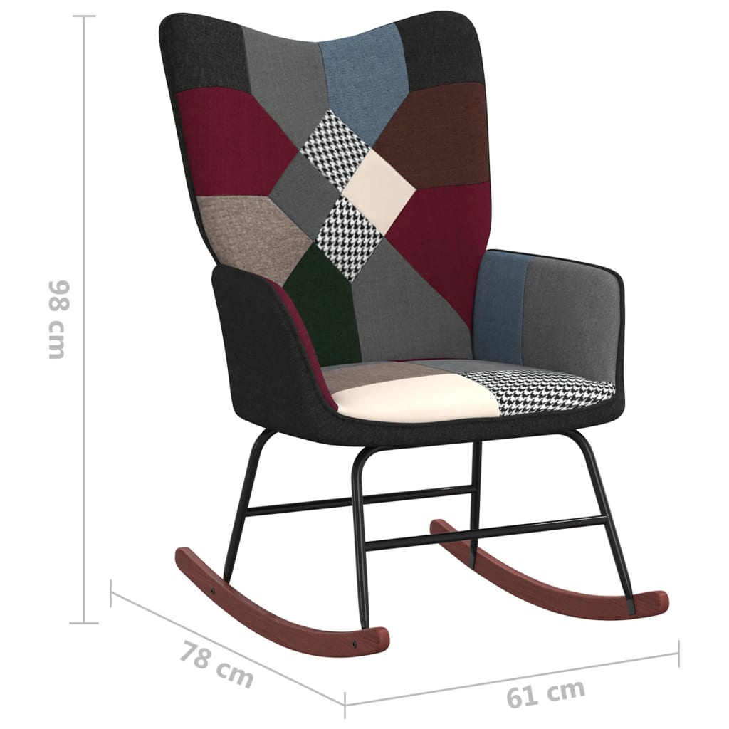 Schaukelstuhl Patchwork Stoff