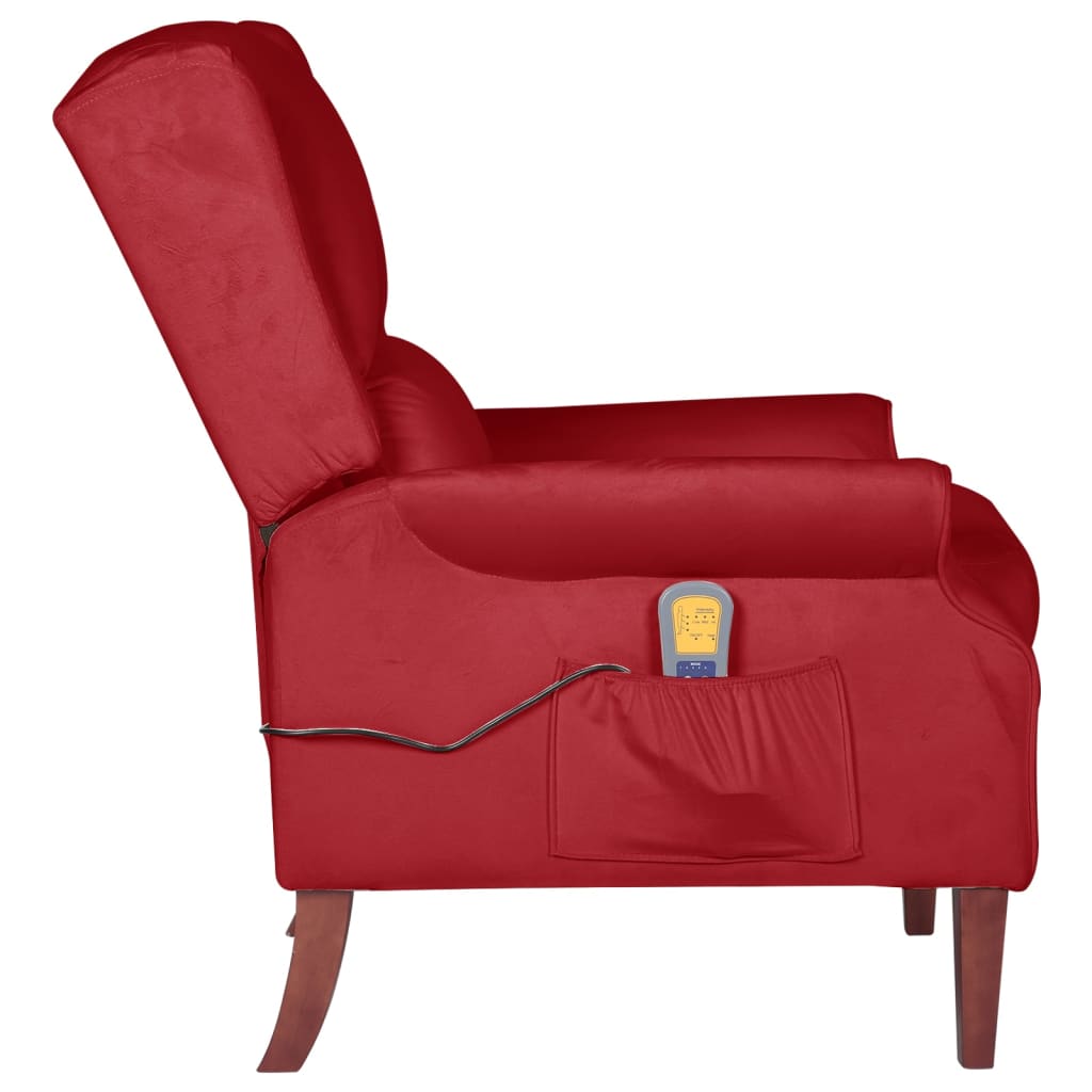 Massagesessel Weinrot Samt