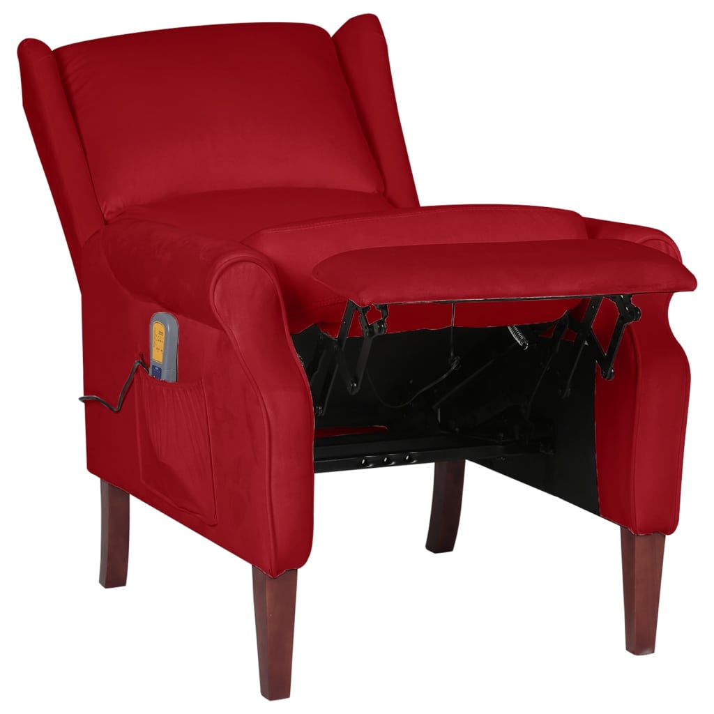 Massagesessel Weinrot Samt