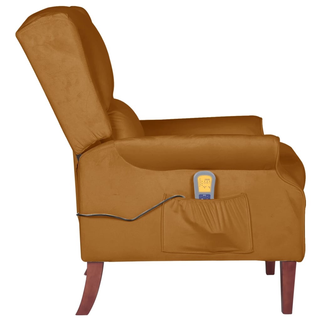 Massagesessel Braun Samt